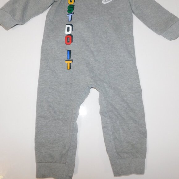 NIKE JUST DO IT Baby 12M Gray Multicolor One Piece Coverall outfit - Picture 8 of 11